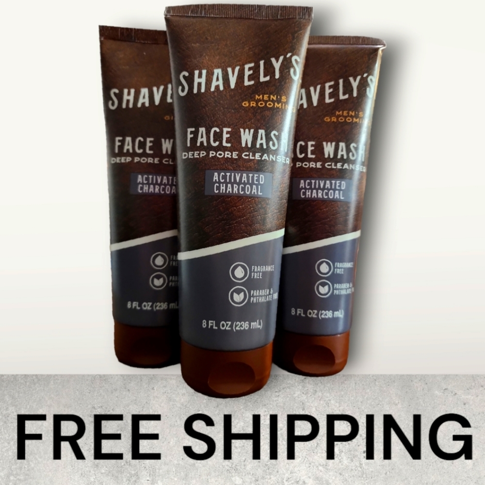 Shavley's Men's Grooming Deep Pore Cleansing Face Wash with Activated Charcoal
